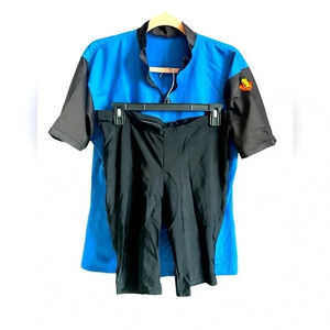 Men’s Cycling Jersey & Shorts Set Blue Black Made in Italy Size XL